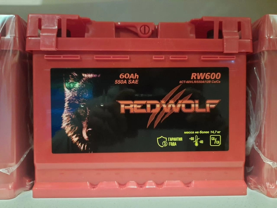 Аккумулятор, RED Wolf 060022K11RW, 60 Ah, 550 A, обратная полярность